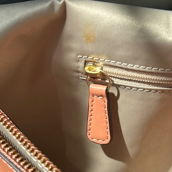 COACH Kristin Calf Leather Oversized Clutch in Coral - Picture 8 of 16